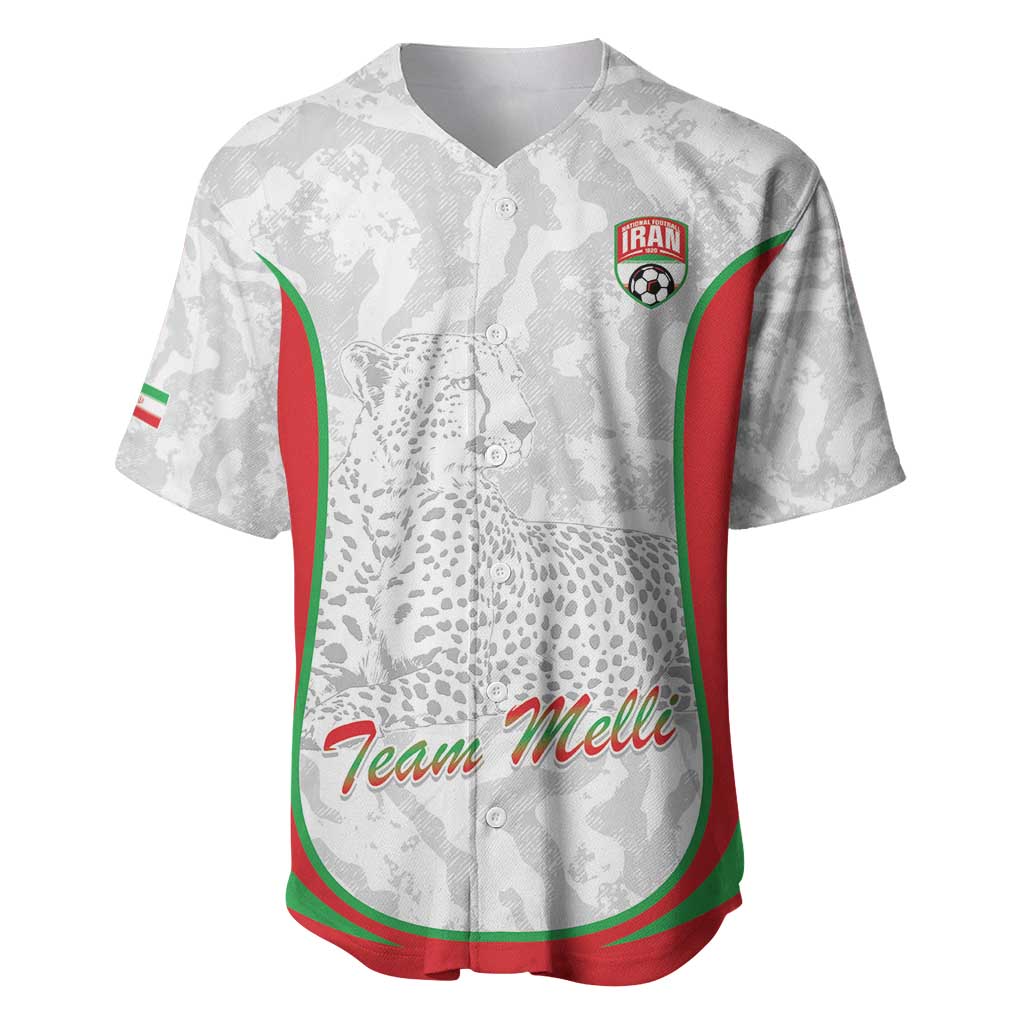 Iran Football Custom Baseball Jersey Come On Team Melli Cheetah - Wonder Print Shop