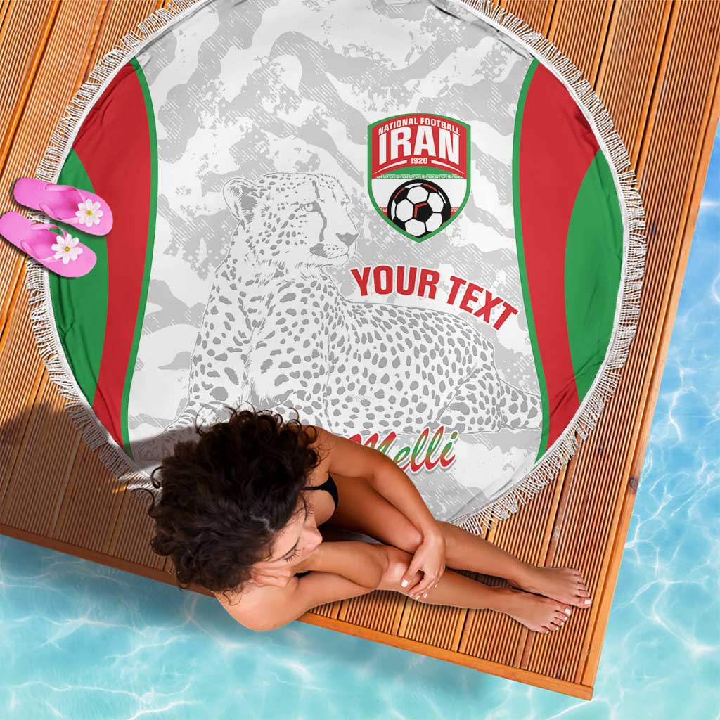 Iran Football Custom Beach Blanket Come On Team Melli Cheetah - Wonder Print Shop