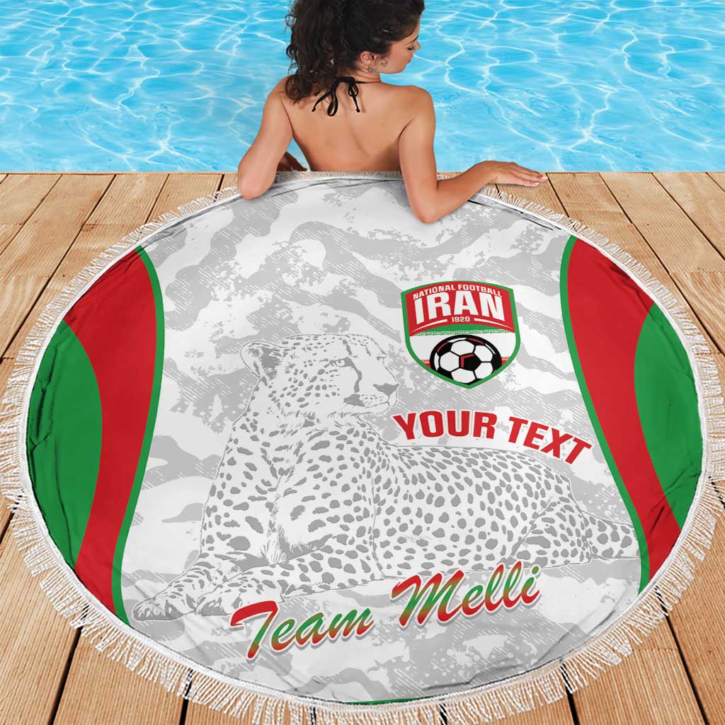 Iran Football Custom Beach Blanket Come On Team Melli Cheetah - Wonder Print Shop