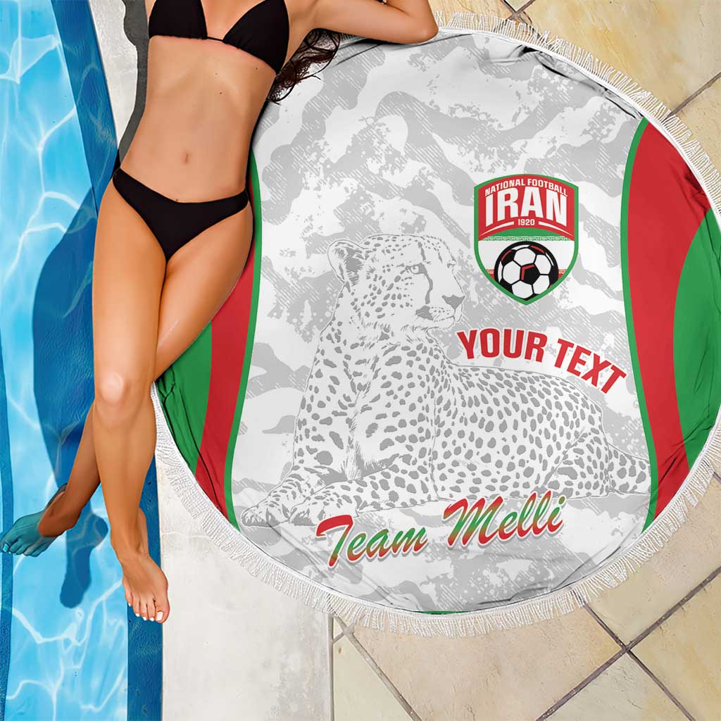 Iran Football Custom Beach Blanket Come On Team Melli Cheetah - Wonder Print Shop