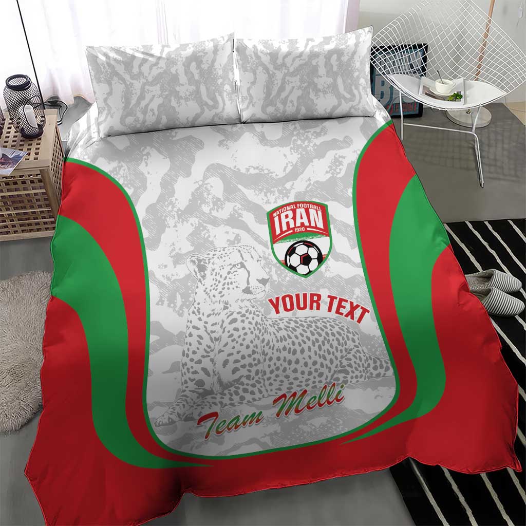 Iran Football Custom Bedding Set Come On Team Melli Cheetah - Wonder Print Shop