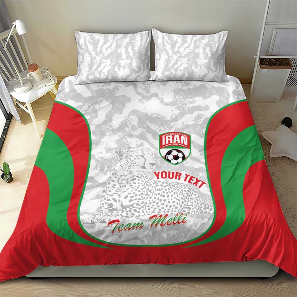 Iran Football Custom Bedding Set Come On Team Melli Cheetah - Wonder Print Shop