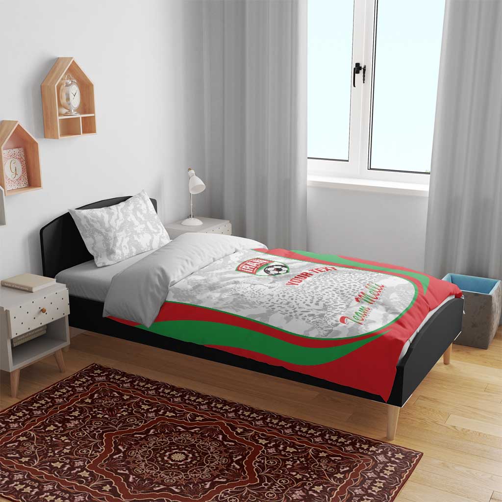 Iran Football Custom Bedding Set Come On Team Melli Cheetah - Wonder Print Shop