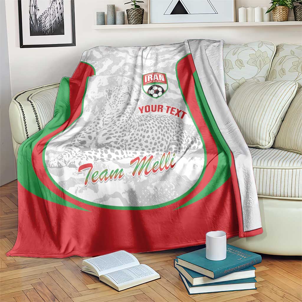 Iran Football Custom Blanket Come On Team Melli Cheetah - Wonder Print Shop