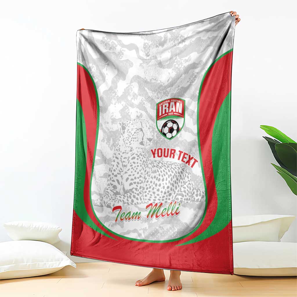 Iran Football Custom Blanket Come On Team Melli Cheetah - Wonder Print Shop