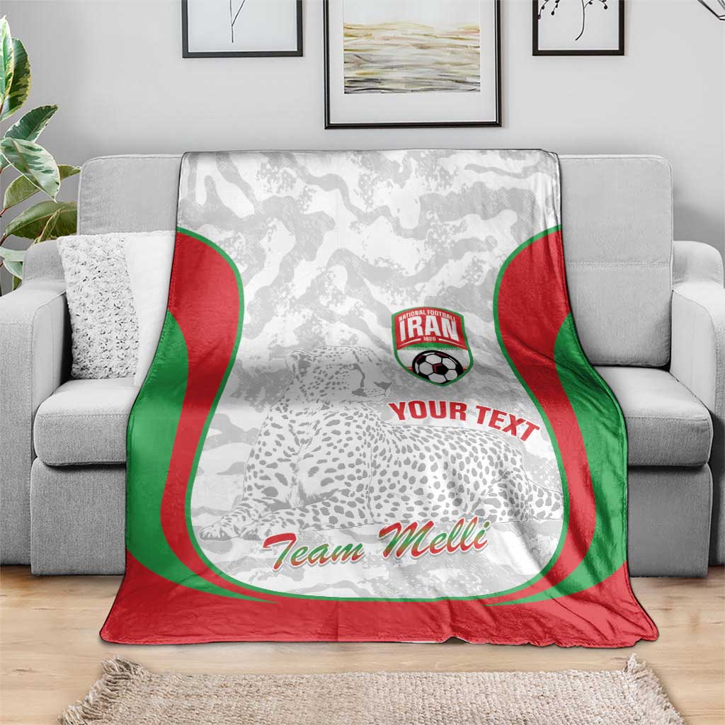 Iran Football Custom Blanket Come On Team Melli Cheetah - Wonder Print Shop