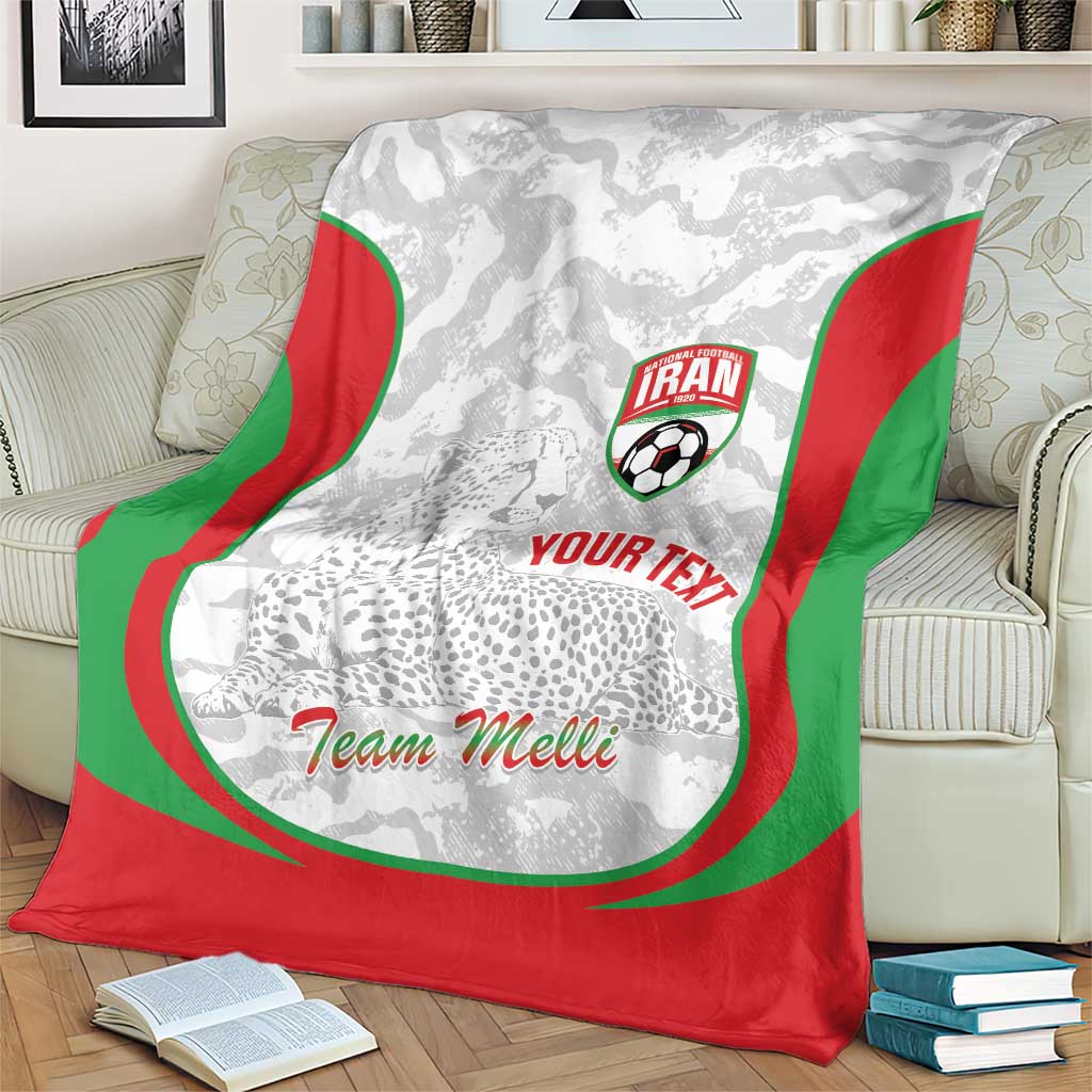 Iran Football Custom Blanket Come On Team Melli Cheetah - Wonder Print Shop