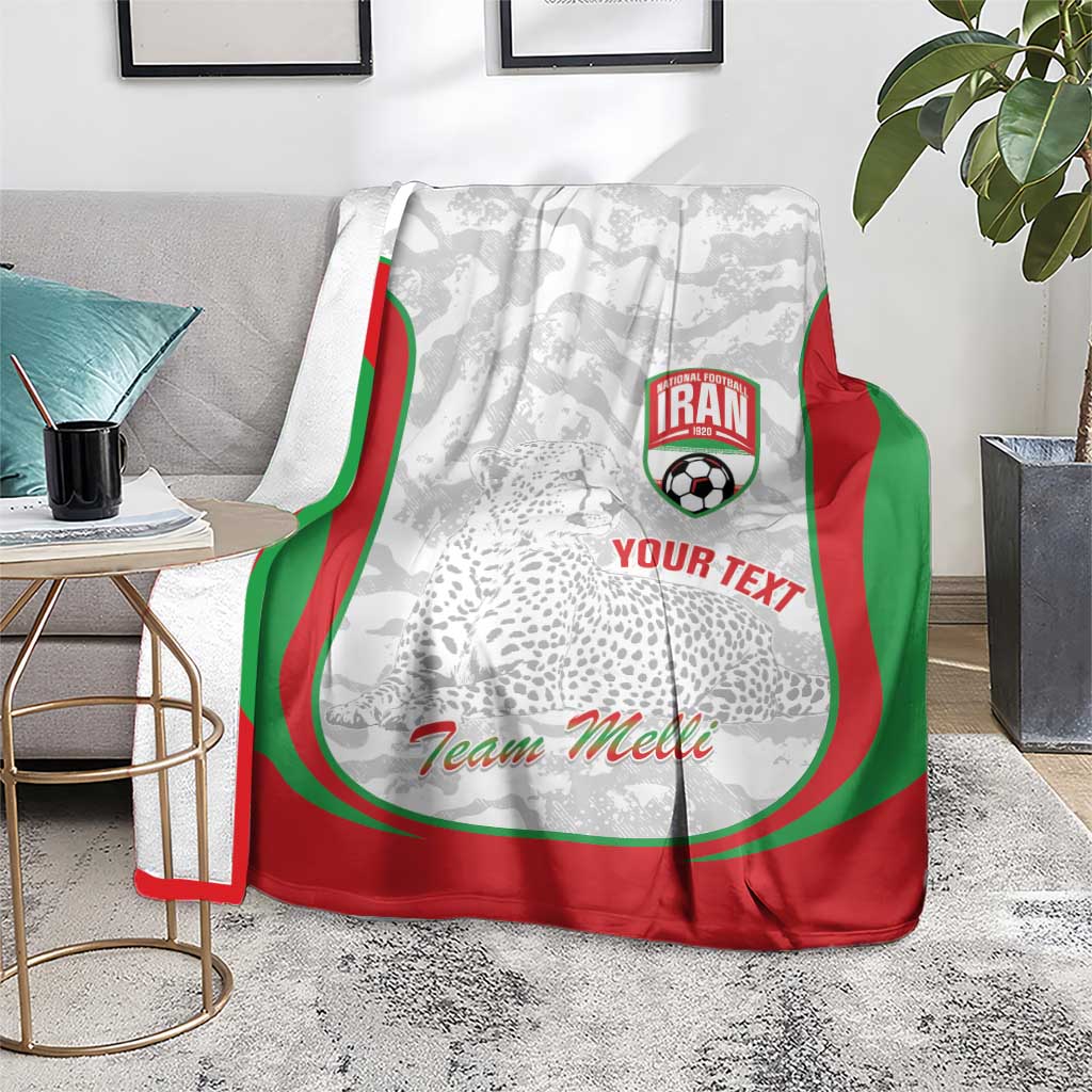 Iran Football Custom Blanket Come On Team Melli Cheetah - Wonder Print Shop