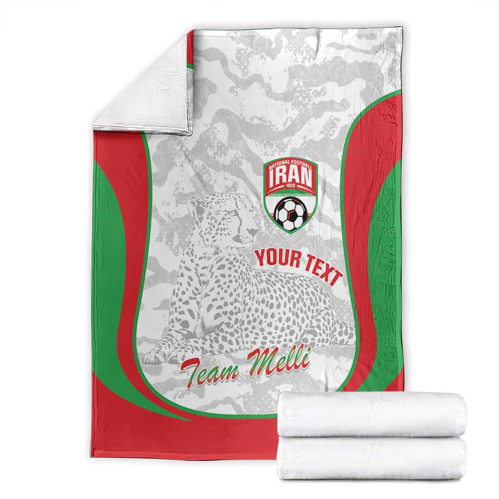 Iran Football Custom Blanket Come On Team Melli Cheetah - Wonder Print Shop