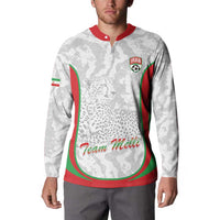 Iran Football Custom Button Sweatshirt Come On Team Melli Cheetah - Wonder Print Shop
