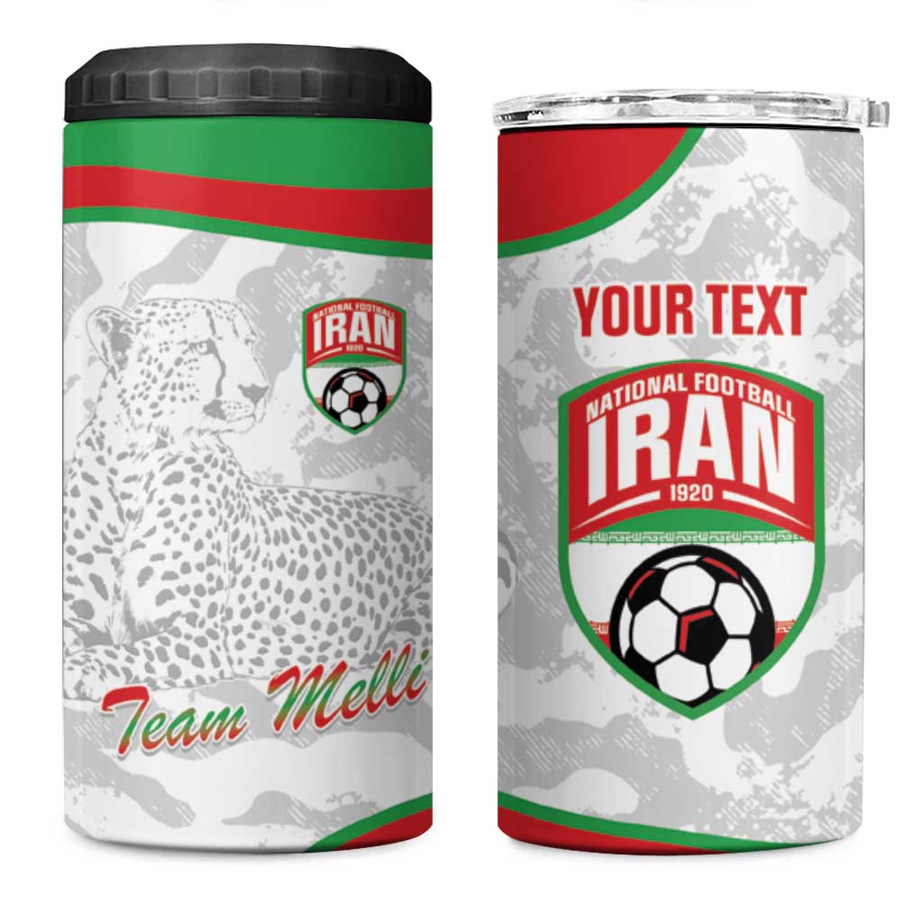 Iran Football Custom 4 in 1 Can Cooler Tumbler Come On Team Melli Cheetah - Wonder Print Shop