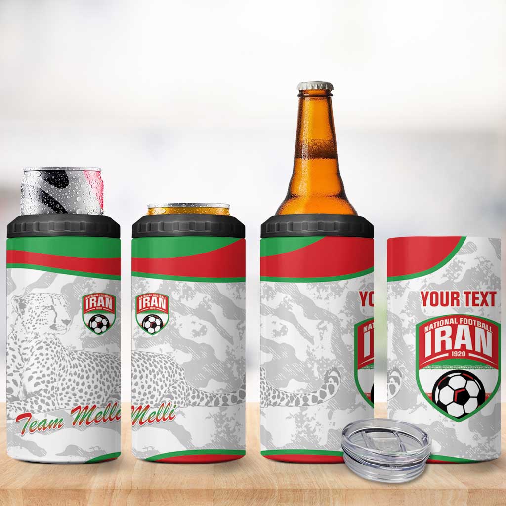 Iran Football Custom 4 in 1 Can Cooler Tumbler Come On Team Melli Cheetah - Wonder Print Shop