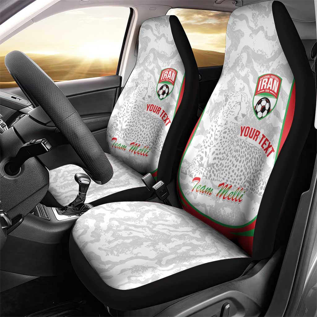 Iran Football Custom Car Seat Cover Come On Team Melli Cheetah - Wonder Print Shop