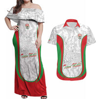 Iran Football Custom Couples Matching Off Shoulder Maxi Dress and Hawaiian Shirt Come On Team Melli Cheetah - Wonder Print Shop