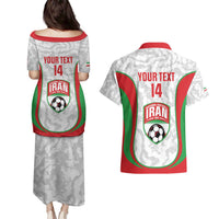 Iran Football Custom Couples Matching Puletasi and Hawaiian Shirt Come On Team Melli Cheetah - Wonder Print Shop