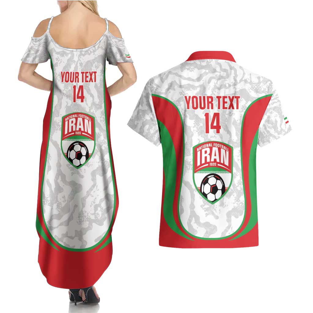 Iran Football Custom Couples Matching Summer Maxi Dress and Hawaiian Shirt Come On Team Melli Cheetah - Wonder Print Shop
