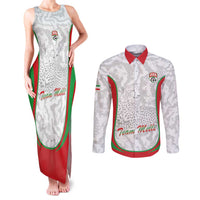 Iran Football Custom Couples Matching Tank Maxi Dress and Long Sleeve Button Shirt Come On Team Melli Cheetah - Wonder Print Shop