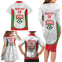 Iran Football Custom Family Matching Long Sleeve Bodycon Dress and Hawaiian Shirt Come On Team Melli Cheetah - Wonder Print Shop