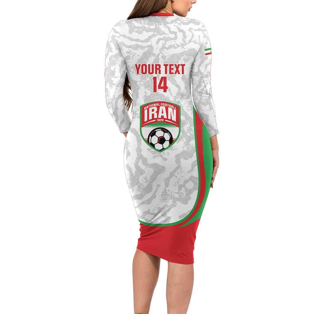 Iran Football Custom Family Matching Long Sleeve Bodycon Dress and Hawaiian Shirt Come On Team Melli Cheetah - Wonder Print Shop