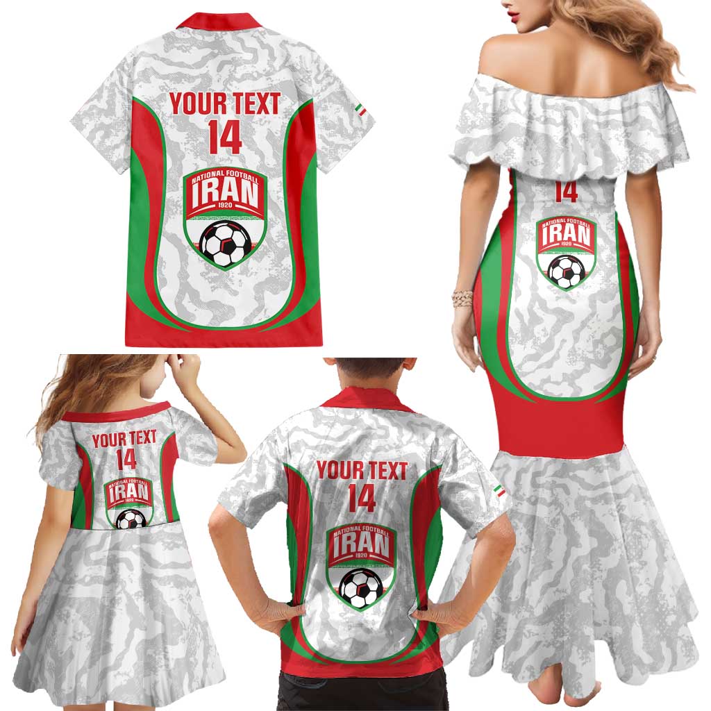 Iran Football Custom Family Matching Mermaid Dress and Hawaiian Shirt Come On Team Melli Cheetah - Wonder Print Shop