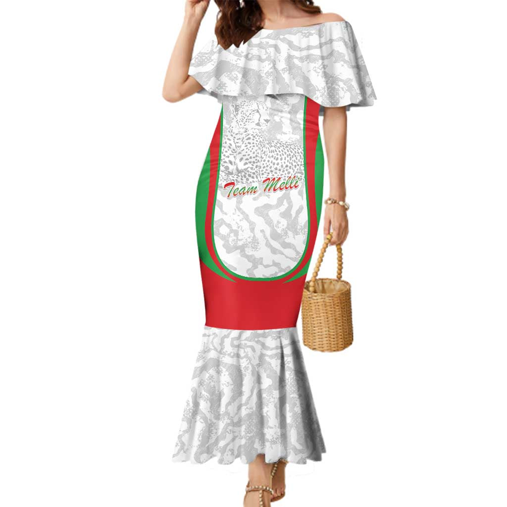 Iran Football Custom Family Matching Mermaid Dress and Hawaiian Shirt Come On Team Melli Cheetah - Wonder Print Shop