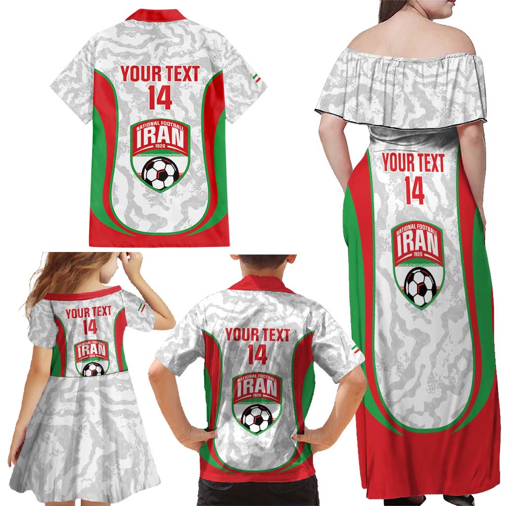 Iran Football Custom Family Matching Off Shoulder Maxi Dress and Hawaiian Shirt Come On Team Melli Cheetah - Wonder Print Shop