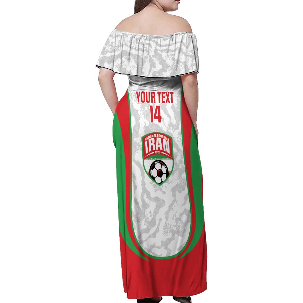 Iran Football Custom Family Matching Off Shoulder Maxi Dress and Hawaiian Shirt Come On Team Melli Cheetah - Wonder Print Shop