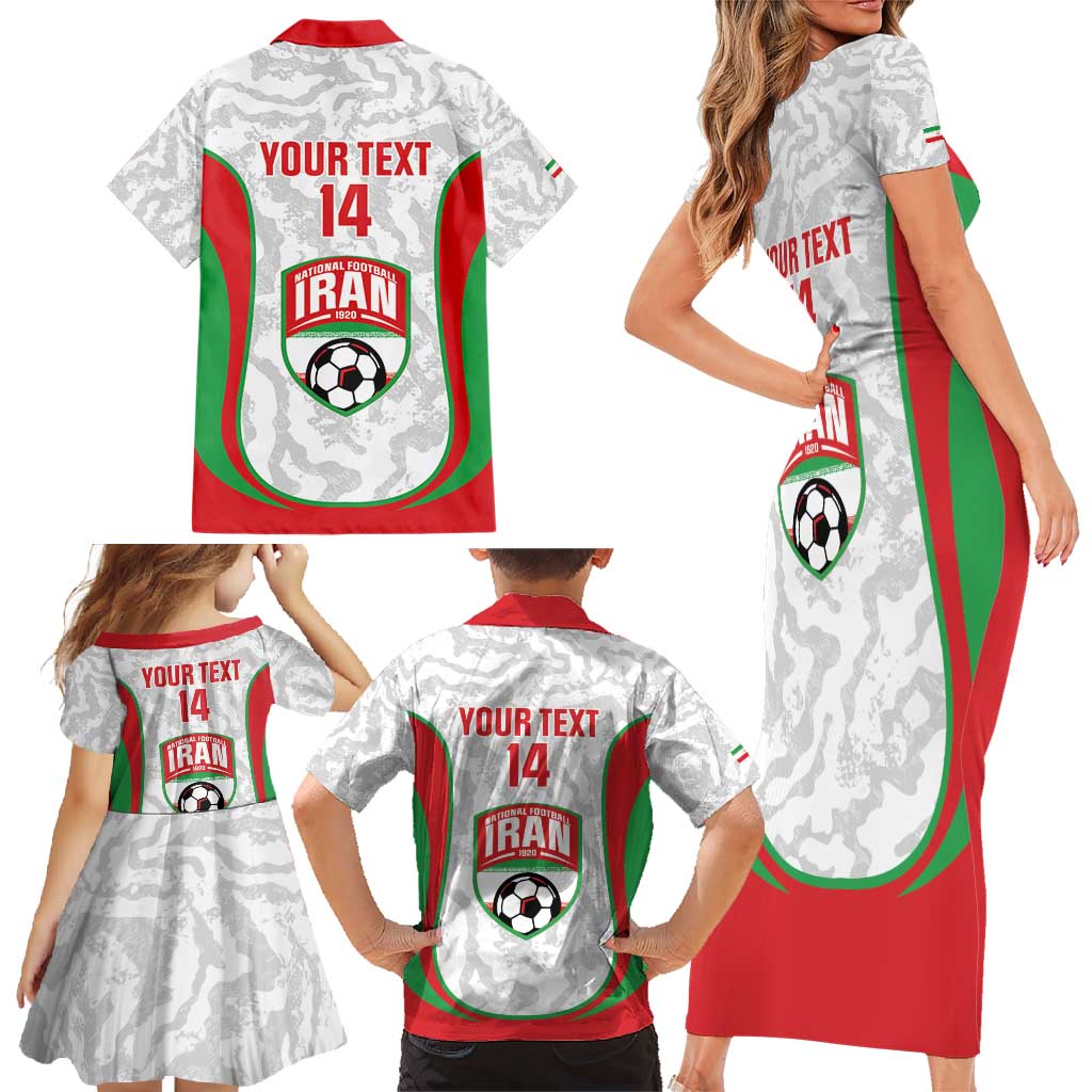 Iran Football Custom Family Matching Short Sleeve Bodycon Dress and Hawaiian Shirt Come On Team Melli Cheetah - Wonder Print Shop