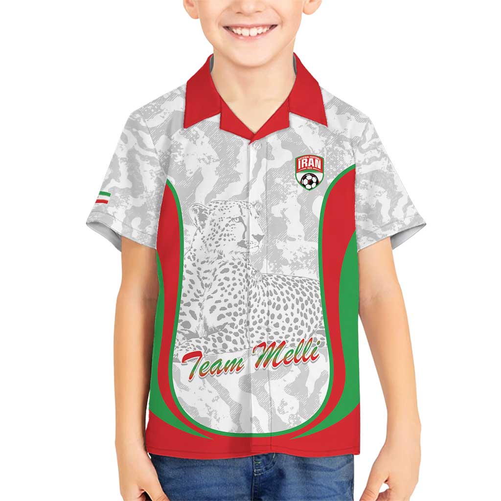 Iran Football Custom Family Matching Summer Maxi Dress and Hawaiian Shirt Come On Team Melli Cheetah - Wonder Print Shop