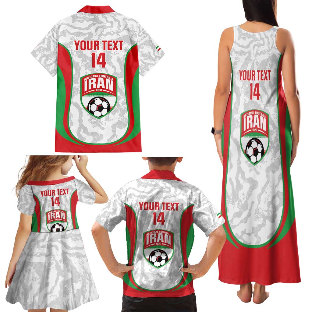 Iran Football Custom Family Matching Tank Maxi Dress and Hawaiian Shirt Come On Team Melli Cheetah - Wonder Print Shop