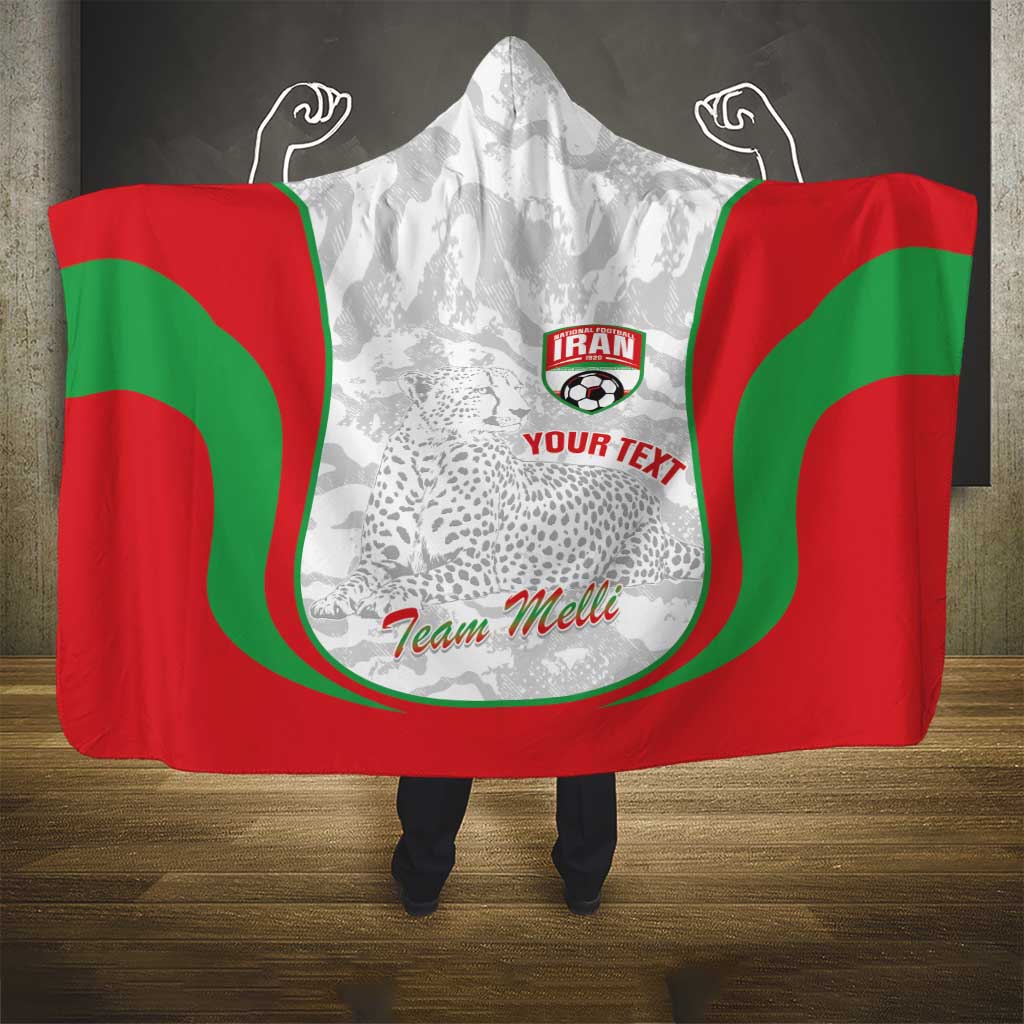 Iran Football Custom Hooded Blanket Come On Team Melli Cheetah - Wonder Print Shop