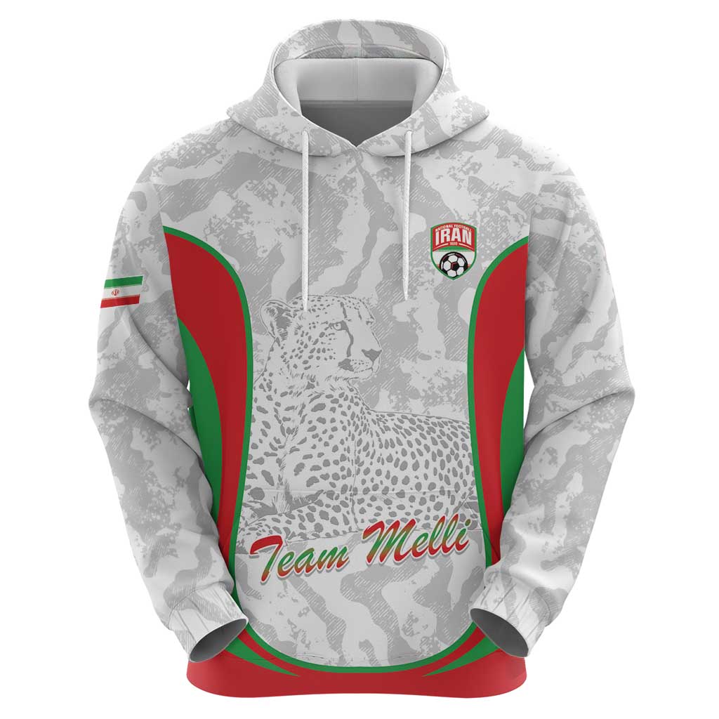 Iran Football Custom Hoodie Come On Team Melli Cheetah - Wonder Print Shop