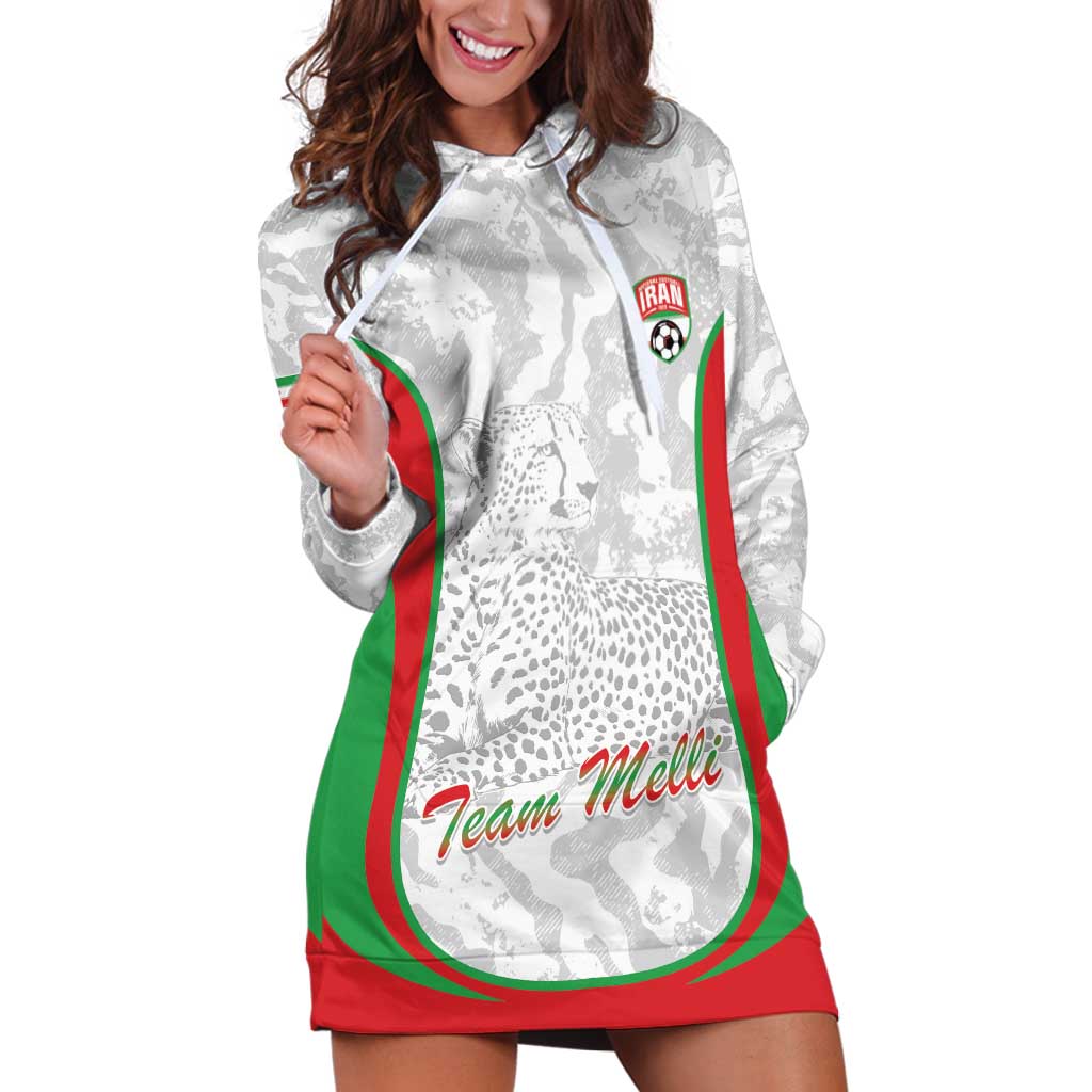 Iran Football Custom Hoodie Dress Come On Team Melli Cheetah - Wonder Print Shop