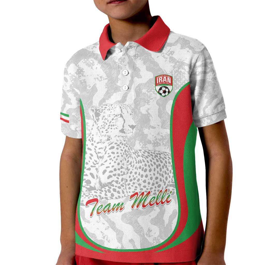 Iran Football Custom Kid Polo Shirt Come On Team Melli Cheetah - Wonder Print Shop