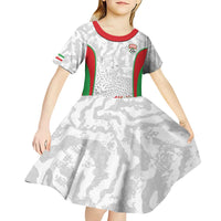 Iran Football Custom Kid Short Sleeve Dress Come On Team Melli Cheetah - Wonder Print Shop