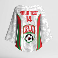 Iran Football Custom Kimono Sleeve Blouse Come On Team Melli Cheetah - Wonder Print Shop