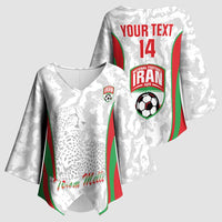 Iran Football Custom Kimono Sleeve Blouse Come On Team Melli Cheetah - Wonder Print Shop