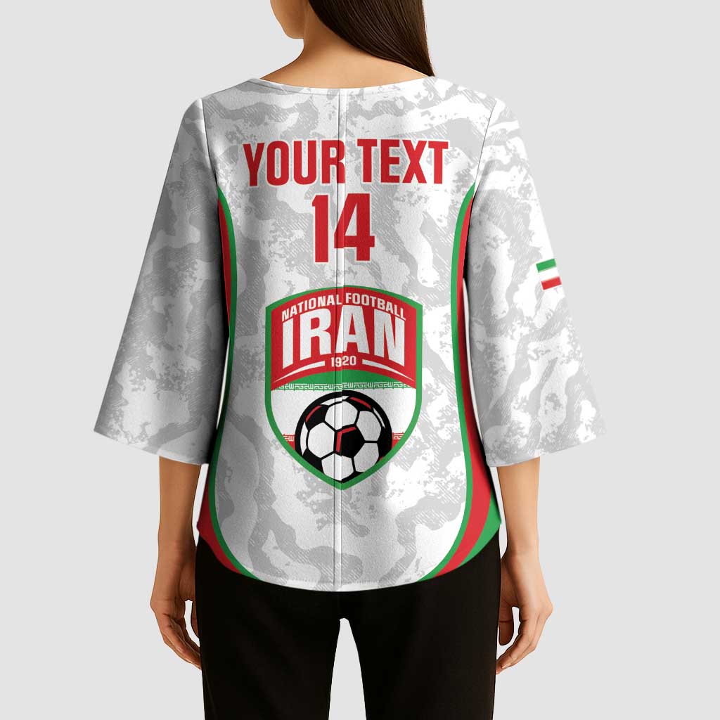 Iran Football Custom Kimono Sleeve Blouse Come On Team Melli Cheetah - Wonder Print Shop