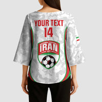 Iran Football Custom Kimono Sleeve Blouse Come On Team Melli Cheetah - Wonder Print Shop