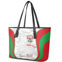 Iran Football Custom Leather Tote Bag Come On Team Melli Cheetah - Wonder Print Shop