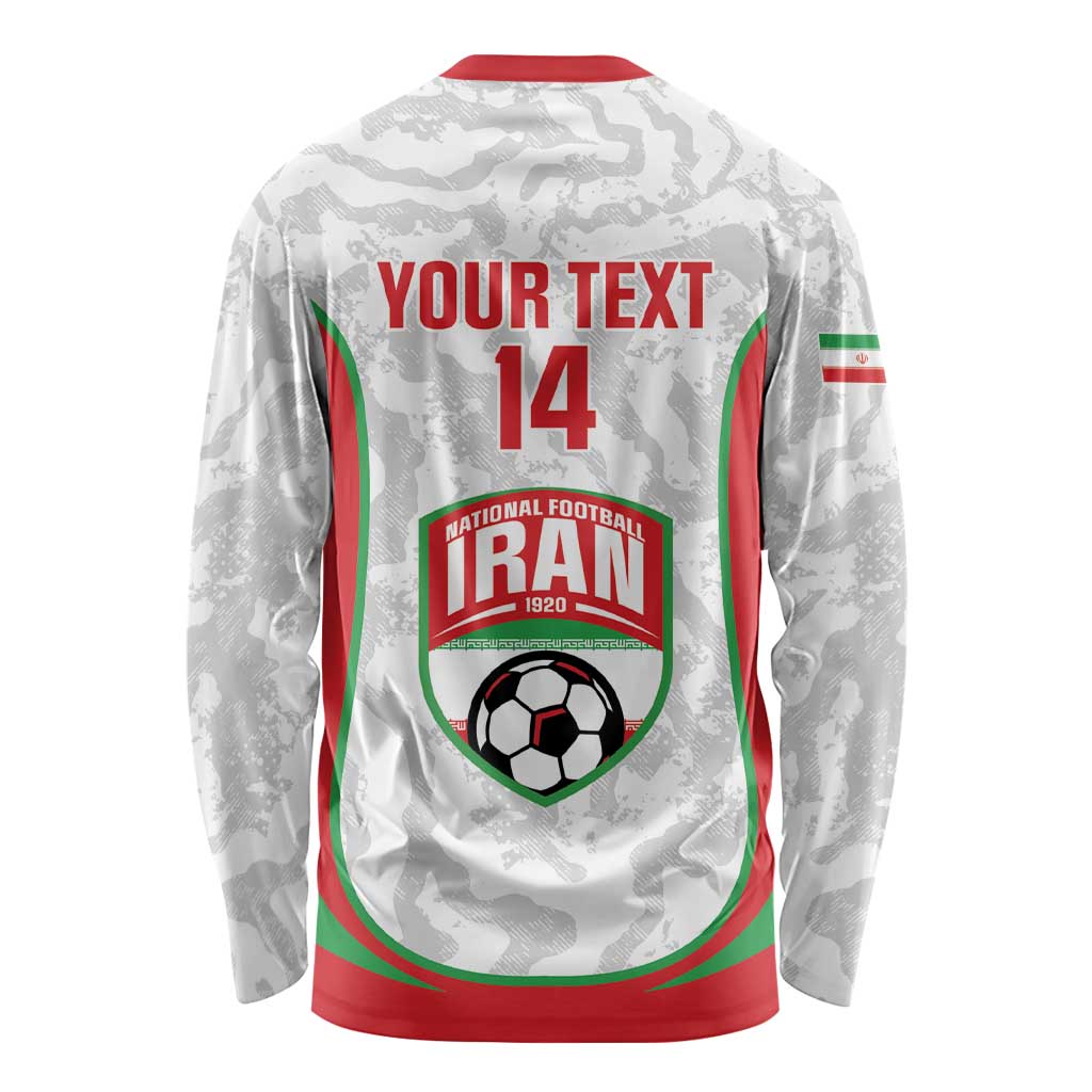 Iran Football Custom Long Sleeve Shirt Come On Team Melli Cheetah - Wonder Print Shop