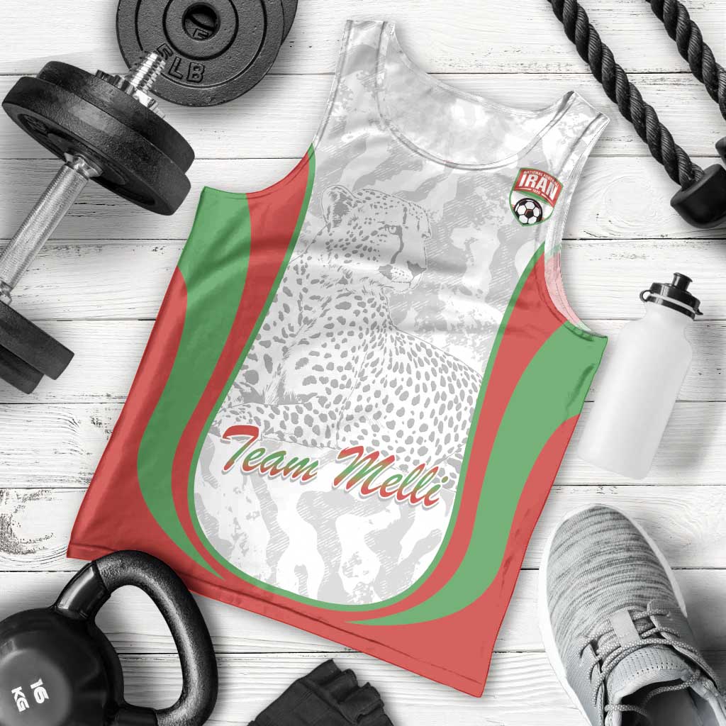 Iran Football Custom Men Tank Top Come On Team Melli Cheetah - Wonder Print Shop