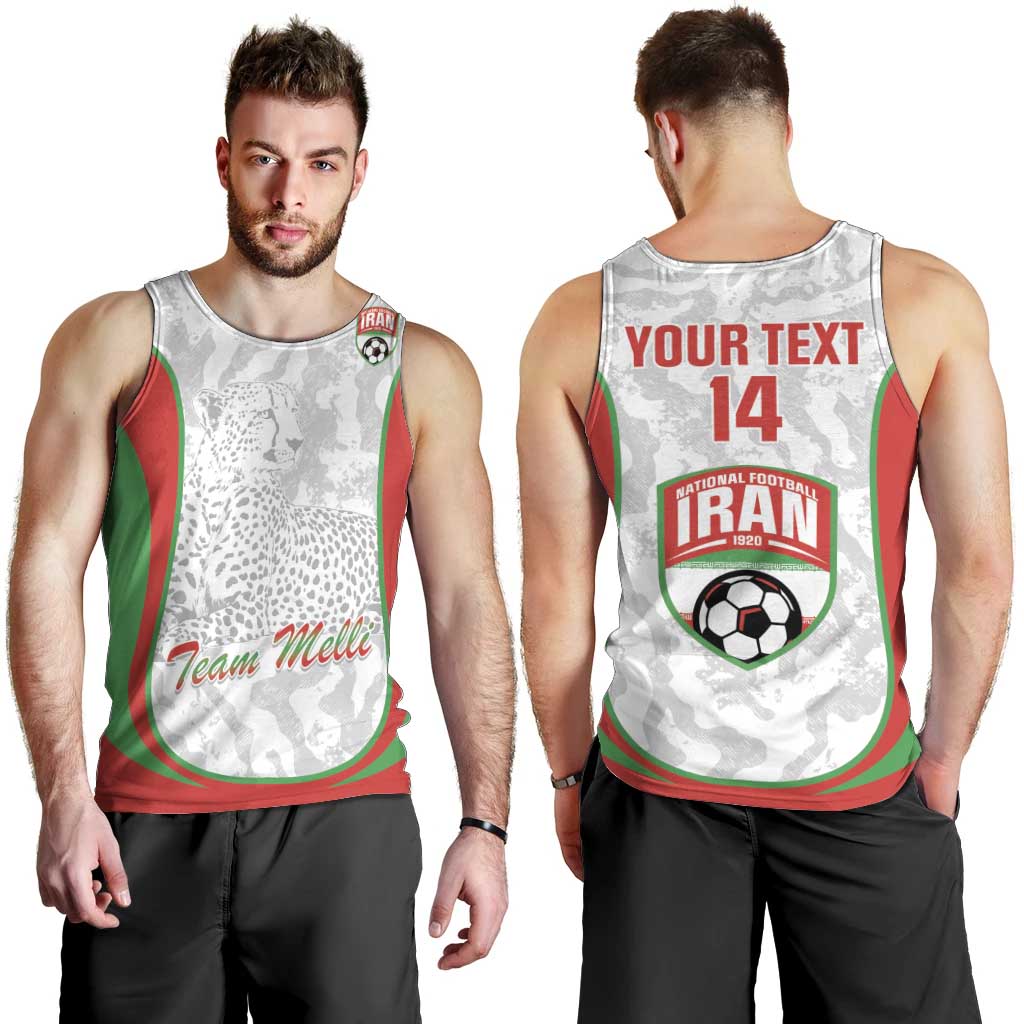 Iran Football Custom Men Tank Top Come On Team Melli Cheetah - Wonder Print Shop