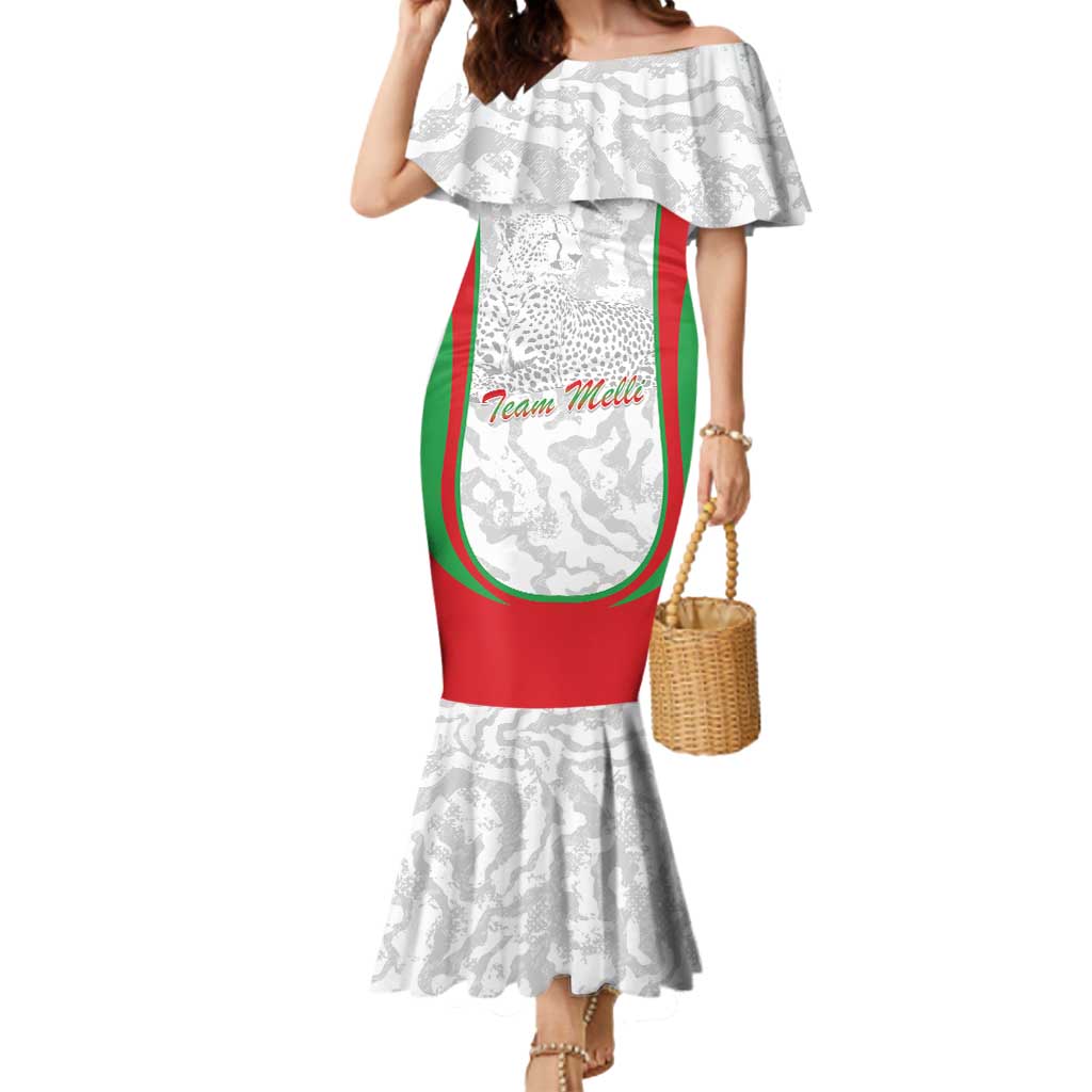 Iran Football Custom Mermaid Dress Come On Team Melli Cheetah - Wonder Print Shop