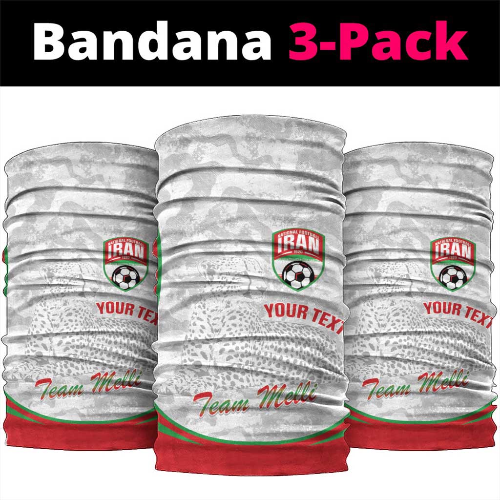 Iran Football Custom Neck Gaiter Come On Team Melli Cheetah - Wonder Print Shop