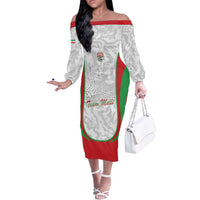 Iran Football Custom Off The Shoulder Long Sleeve Dress Come On Team Melli Cheetah - Wonder Print Shop