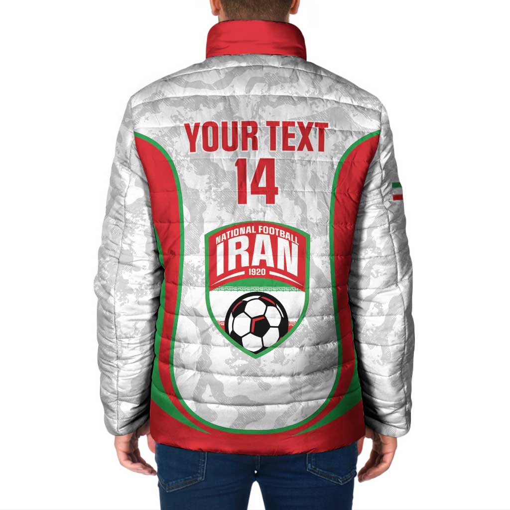 Iran Football Custom Padded Jacket Come On Team Melli Cheetah - Wonder Print Shop