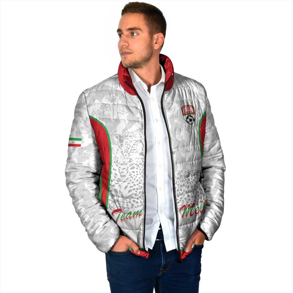 Iran Football Custom Padded Jacket Come On Team Melli Cheetah - Wonder Print Shop