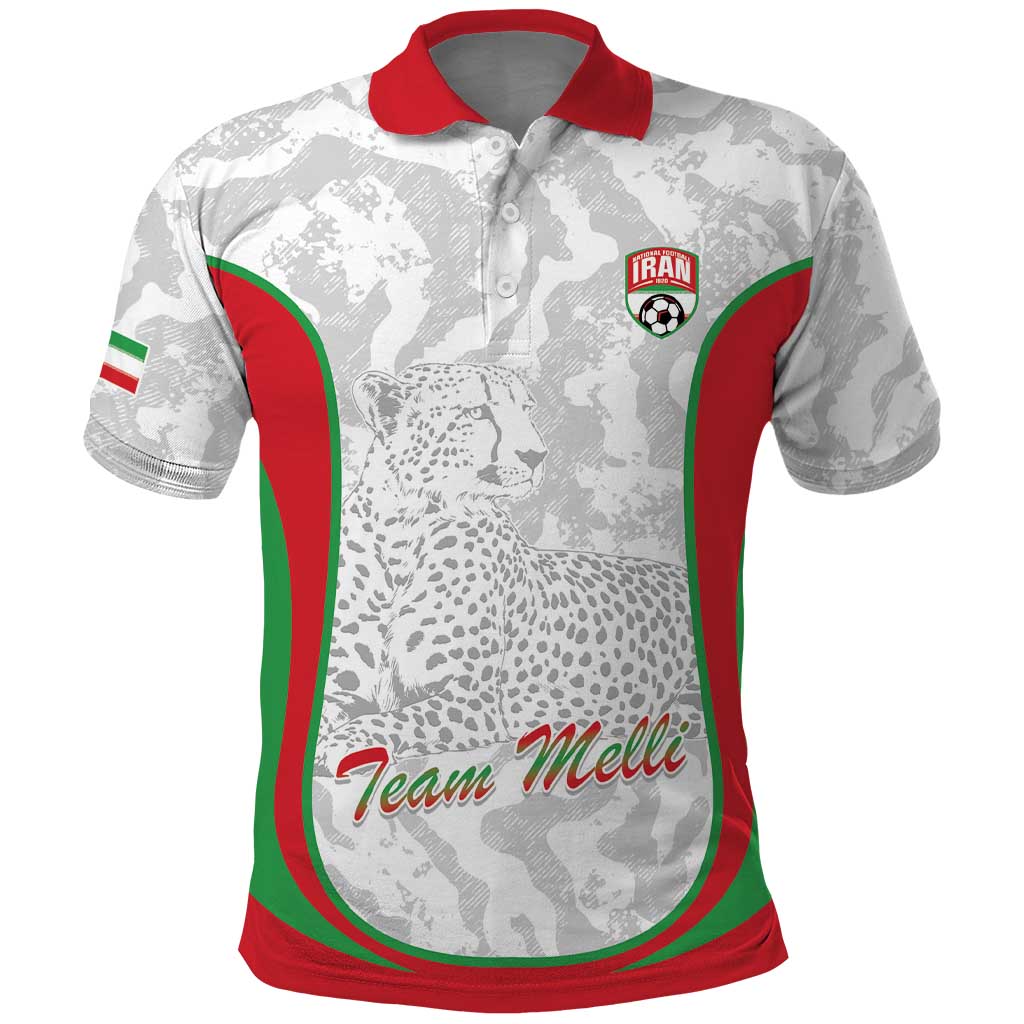 Iran Football Custom Polo Shirt Come On Team Melli Cheetah - Wonder Print Shop