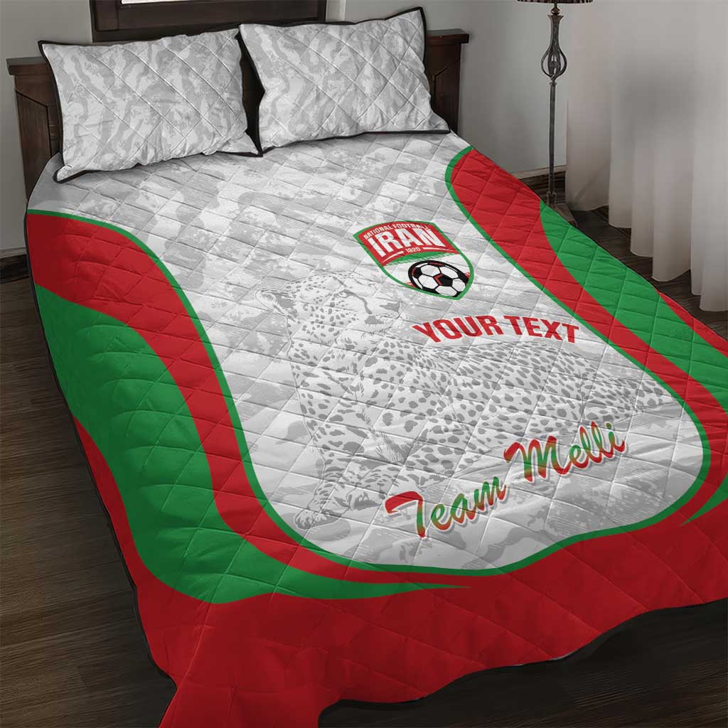 Iran Football Custom Quilt Bed Set Come On Team Melli Cheetah - Wonder Print Shop